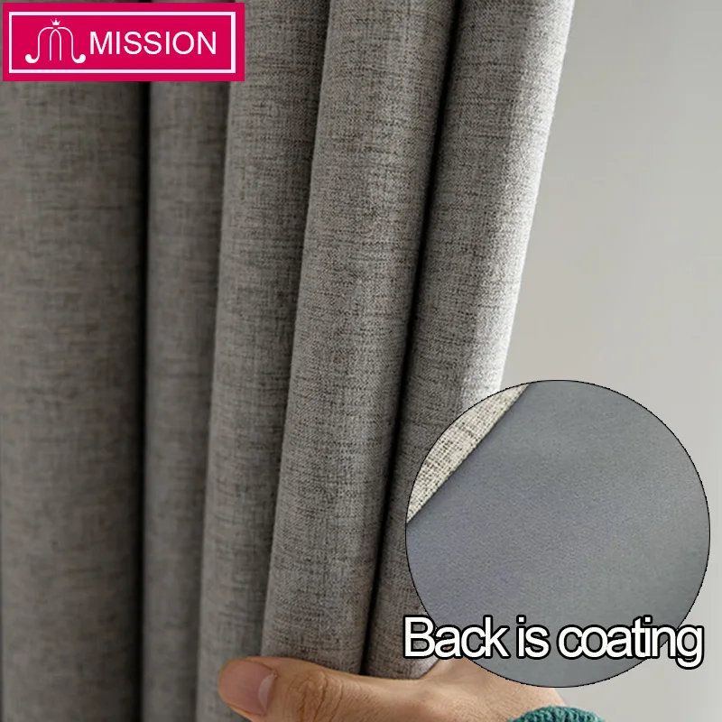 MISSION Faux Linen Foam Back Blackout Curtain Thermal Insulated Soundproof Blinds Drapes for Bedroom Living Room Custom Made | Дом и сад