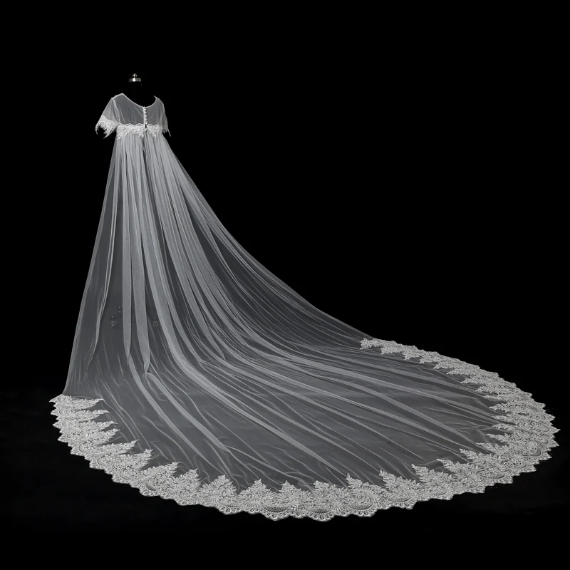 2017 новое поступление длинное женское болеро с кружевной аппликацией белая