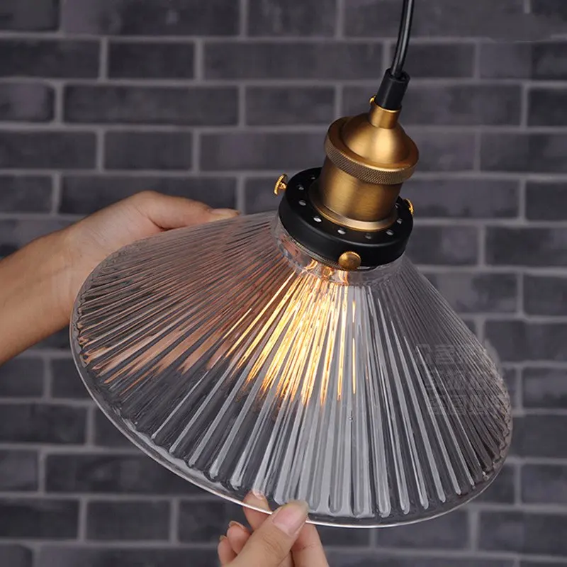 Винтажный стеклянный подвесной светильник в стиле индастриал креативный