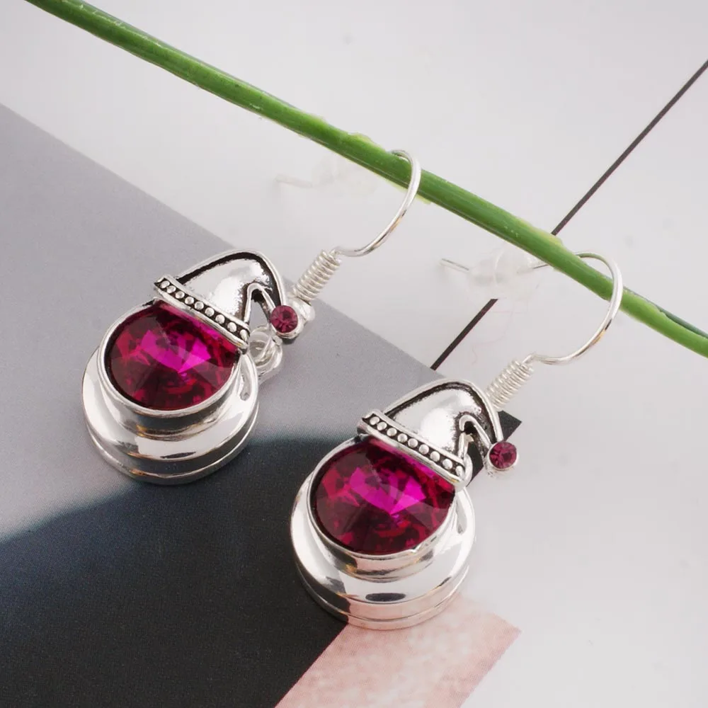 Partnerbeads Новый Панк Рождество шляпу серьги простой Стиль посеребренные кнопки 12 мм