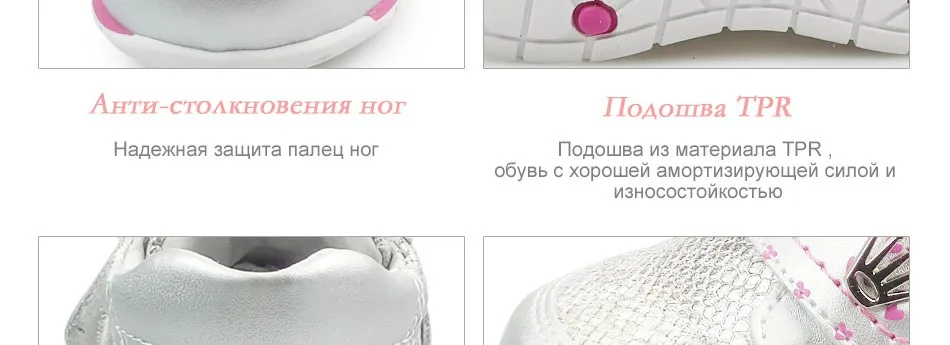 Весенняя кожаная обувь с принтом фламинго, дышащие уличные кроссовки на липучке для девочек, размер 19-24,, 91B-XY-1145