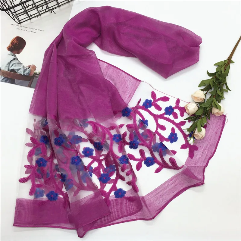 High Quality Luxury lace flower shawls Embroidery scarf-women cotton pashmina bandana muslim echarpe wraps muffler 10pcs |