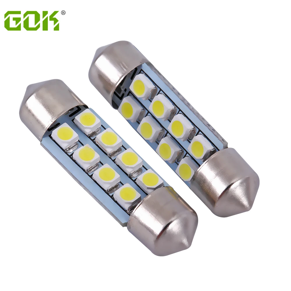 

Free shipping 50pcs/lot Car Auto Interior festoon 8smd 3528/1210SMD 31mm/36mm /39mm / 42mm White Festoon 8led Dome Lamp Bulb 12V
