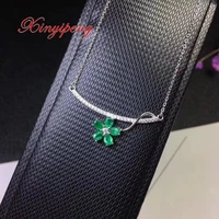 xin yi peng 925 silver inlaid natural emerald necklace necklace woman elegant fashion holiday anniversary gift