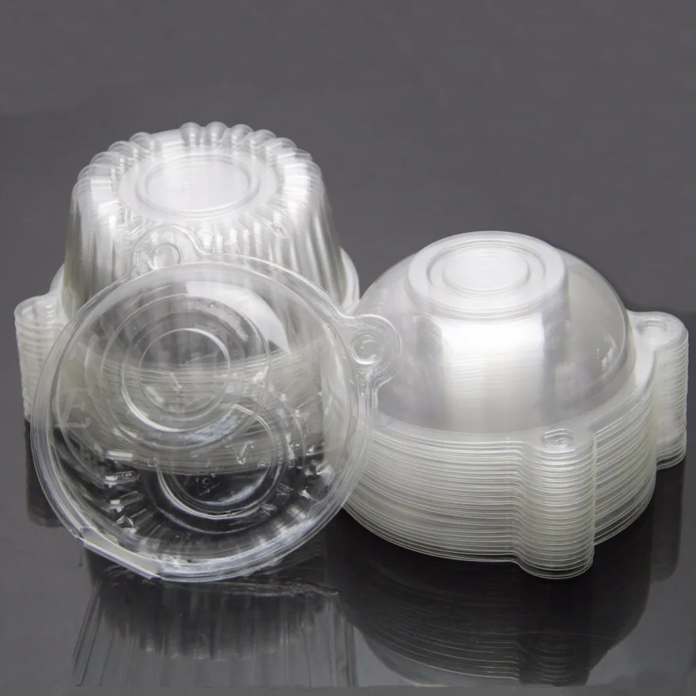 100 шт. симпатичный прозрачный пластиковый чехол для кекса торта маффинов капсул