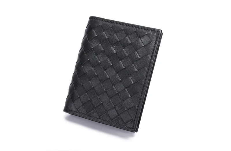 Wmnuo Business Genuine Leather Card Holders Male Korean Mini Braided Head Layer Cowhide Male And Female Multi-card Wallet Unisex