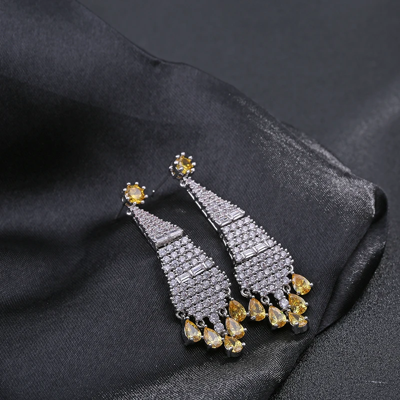 GAOLA высокое качество модный дизайн кубический цирконий висячие серьги