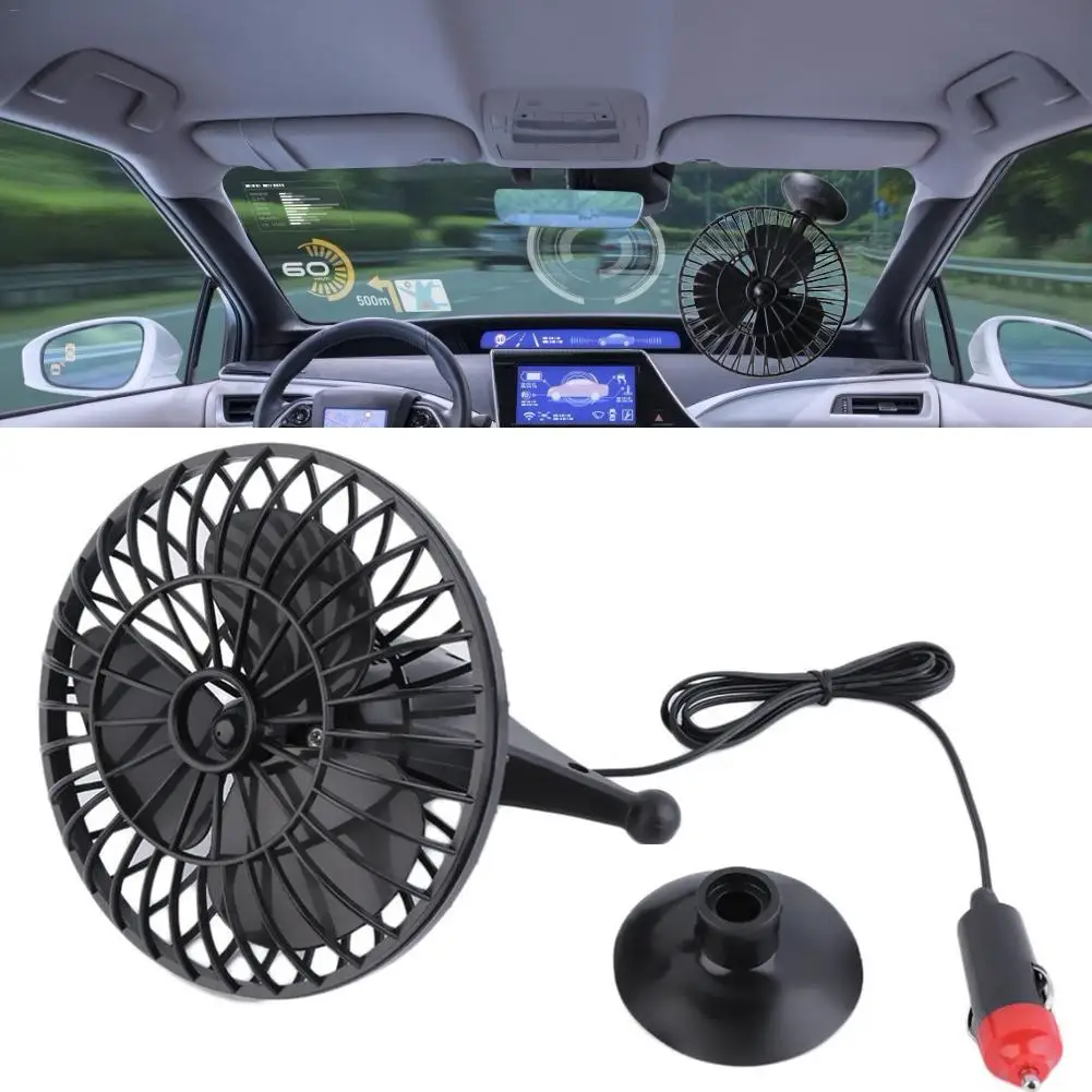 Mini ventilador con ventosa para coche, dispositivo de refrigeración para el hogar, accesorios de coche, regalos de verano, 4 pulgadas, 12V