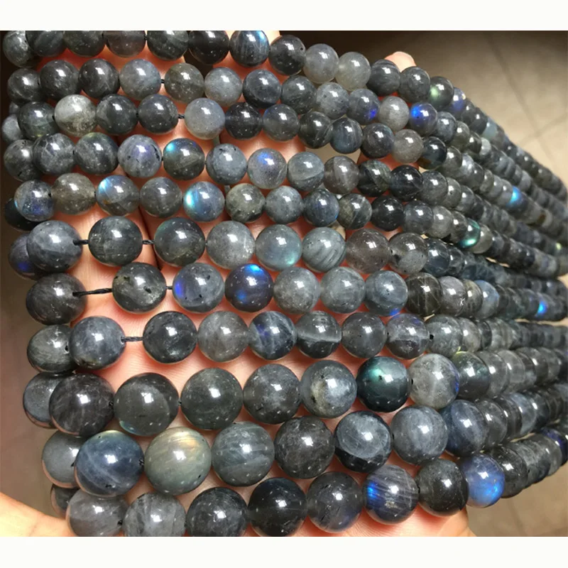 Оптовая продажа натуральный Лабрадорит синего цвета круглые свободные каменные