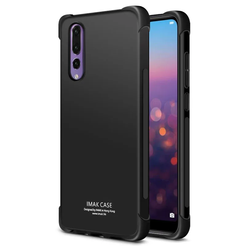 IMAK матовый чехол из ТПУ для huawei P20 Pro, мягкий чехол из ТПУ+ Защитная пленка для экрана P20 pro - Цвет: Black