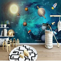 childrens room hand painted space universe moon background custom 3d photo wallpaper volume romantic living room sofa 3d mural