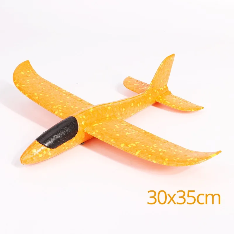 yellow 35cm DIY ручной бросок Летающий планер игрушки-самолеты для детей пена модель аэроплана вечерние сумки наполнители Летающий планер самолет игрушки игры - Цвет: yellow 35cm