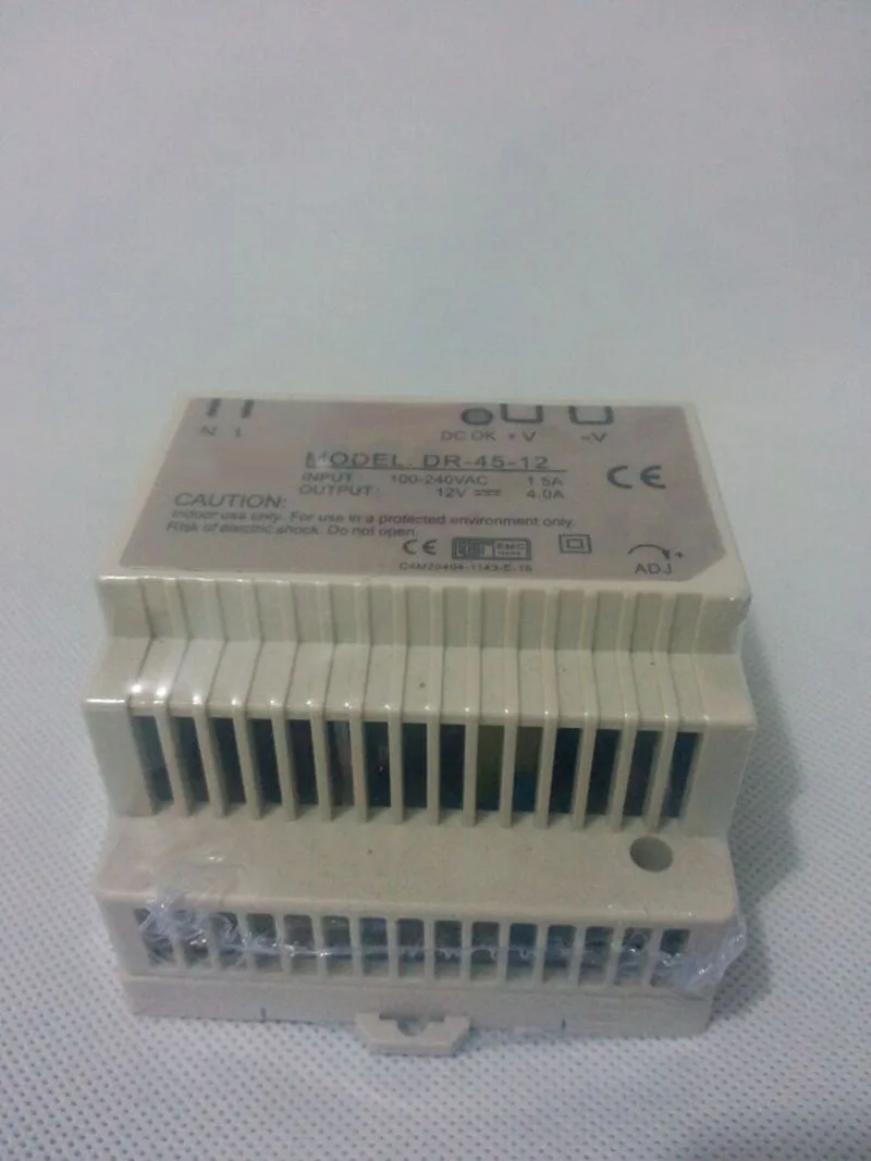 Высококачественный импульсный источник питания на Din-рейку с одним выходом DR-45-12