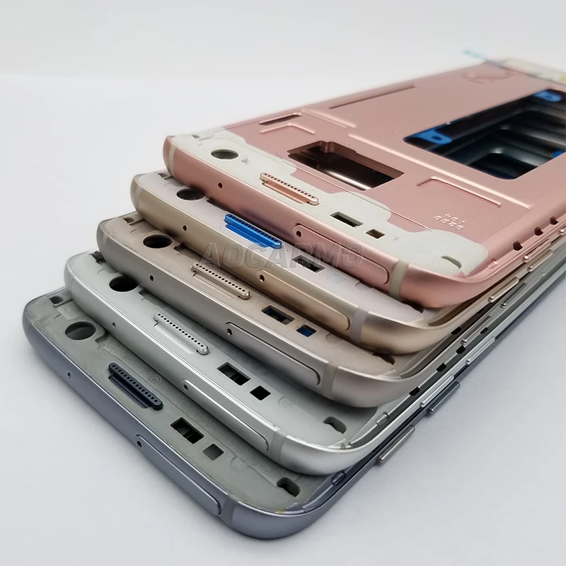 Сменный корпус Aocarmo со средней рамкой с разъемом для SIM-карты кнопки Samsung Galaxy S7 G930