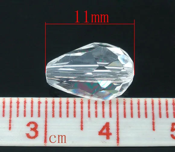 Стеклянные бусины россыпью в форме слезы прозрачные граненые около 11 мм (3/8 дюйма)