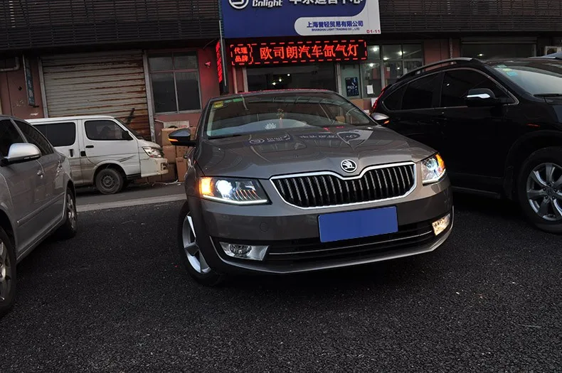 Высококачественный чехол для автомобиля Skoda Octavia, светодиодный фонарь для фар, DRL Объектив, двойной луч, ксенон