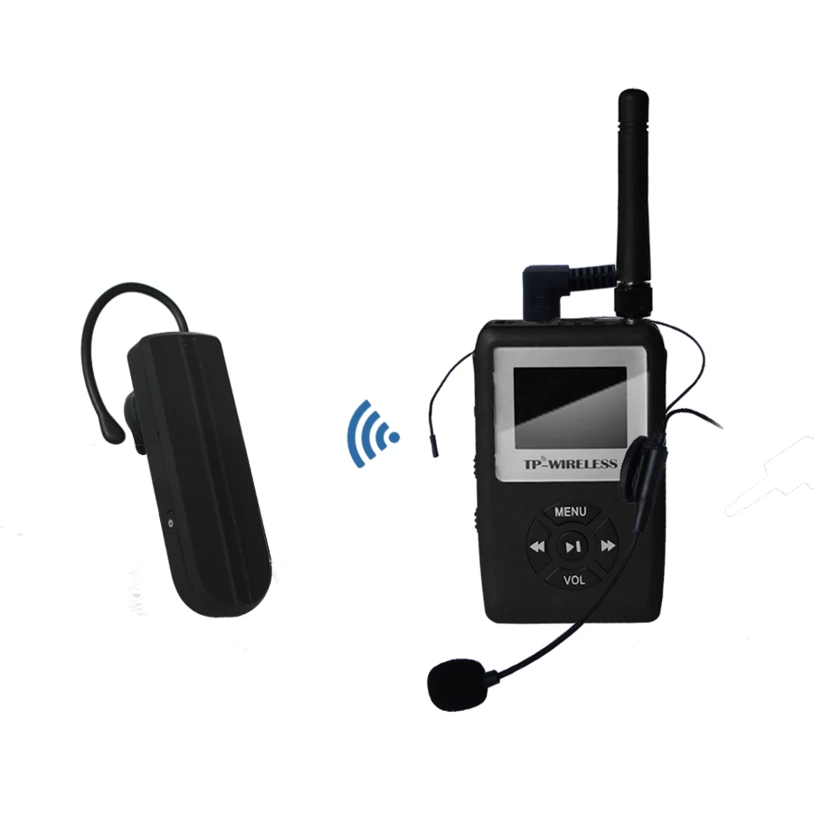 TP Wireless UHF Simultanous Translation System Mini Earhook Reciever Digital Tour Guide 1 передатчик 2 приемника|guide