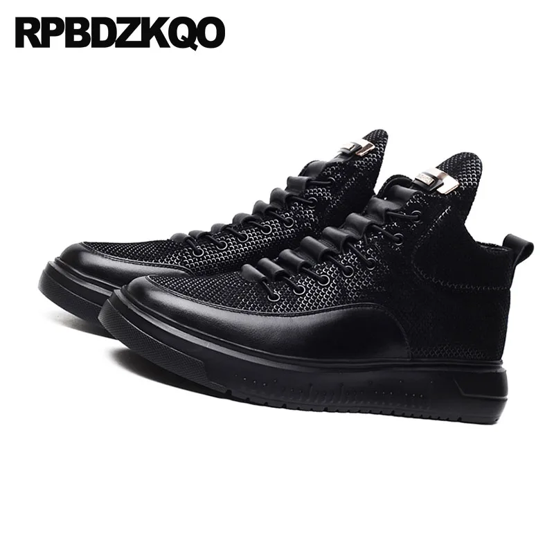 Cow Skin High Top Luxury Trainers Men Winter Skate Sneakers Designer Shoes China Genuine Leather Creepers Black Platform Quality |