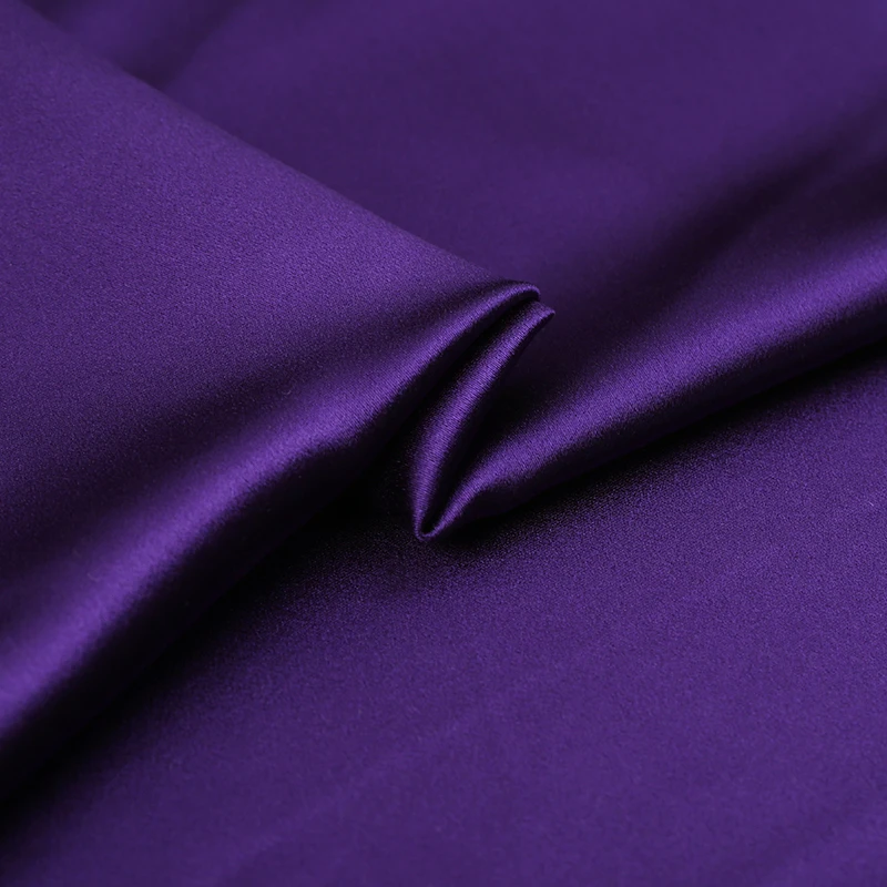 

114cm purple heavy silk fabric 40mm silk heavy satin fabric luxury glossy cheongsam bedding silk fabric wholesale silk cloth