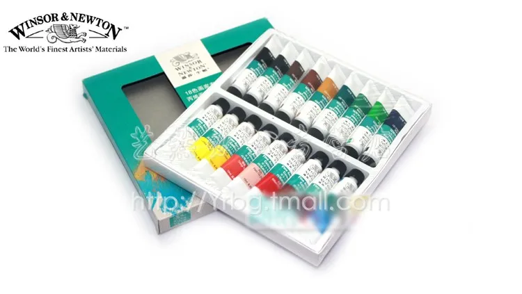 Набор акриловых красок Winsor Newton, 24 цвета, настенная краска, пигмент, текстиль, пигмент, окрашенный пропиленовый пигмент, Набор для творчества