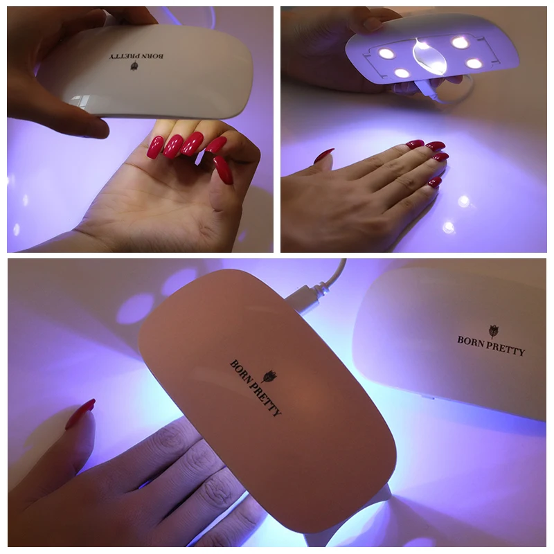 Рожденный PRETTY 6 Вт ультрафиолетовая Светодиодная лампа для ногтей Портативный USB