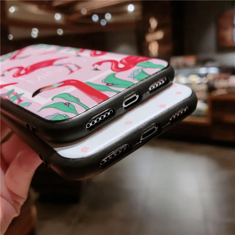 Милые животные чехол для iPhone X XS max XR 6 6s 7 8 плюс Чехол письмо Фламинго Роскошные XSmax