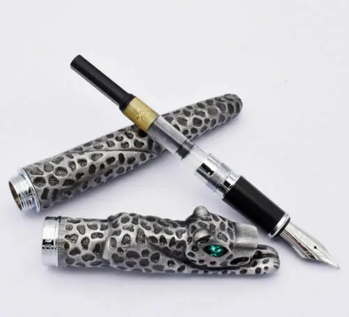 Серебристая чернильная ручка Jinhao Snow Leopard 1 шт. Конвертор наполнитель средний