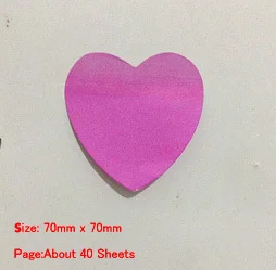 L 40 sheets Красочное сердце липкий стикер для канцелярских товаров Bookmarker в форме сердца блокнот для заметок липкое сообщение заметки pad стикер разноцветный - Цвет: L 40 sheets