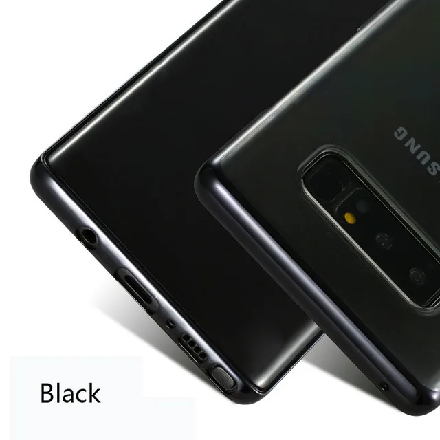 Чехол с текстурой покрытия для samsung Note 8, защитный жесткий чехол из поликарбоната для Galaxy Note 8, Ультратонкий Прозрачный чехол для телефона - Цвет: Black