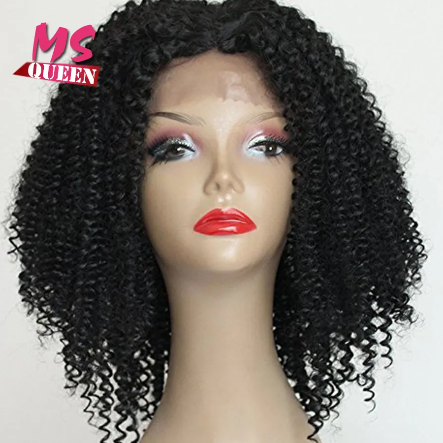 2017 новая мода вьющиеся парики Синтетический Парик Фронта Шнурка Жаропрочных