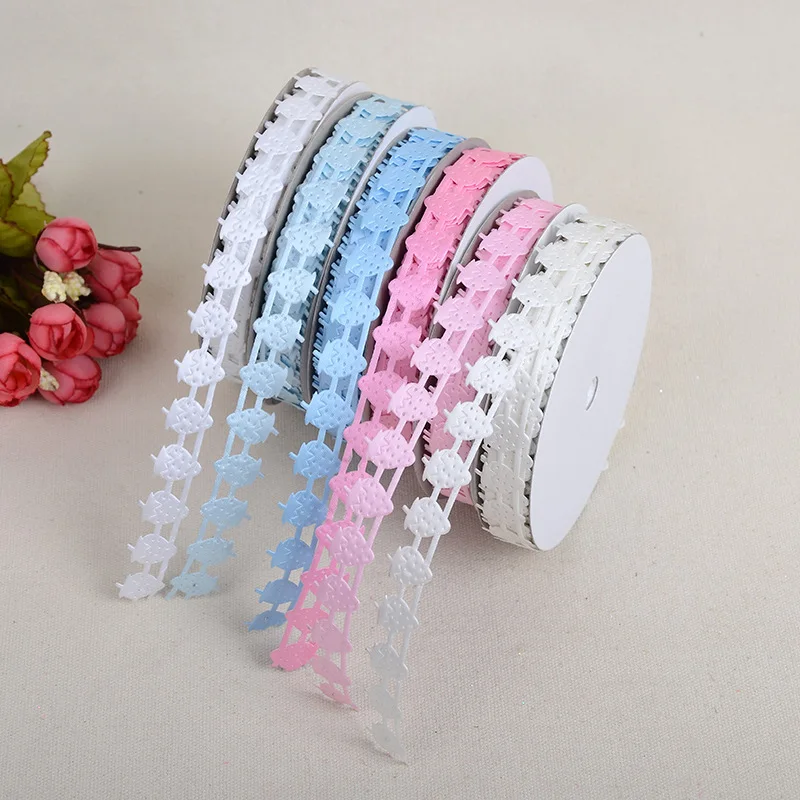 20 ярдов 2 см однотонная Клубничная дизайнерская кружевная лента для свадебного