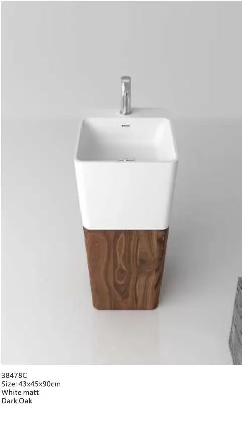 Corian умывальник на пьедестале для ванной комнаты отдельно стоящая матовая