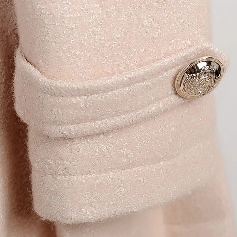 SETWIGG Женское зимнее двубортное кашемировое платье пальто со стоячим воротником