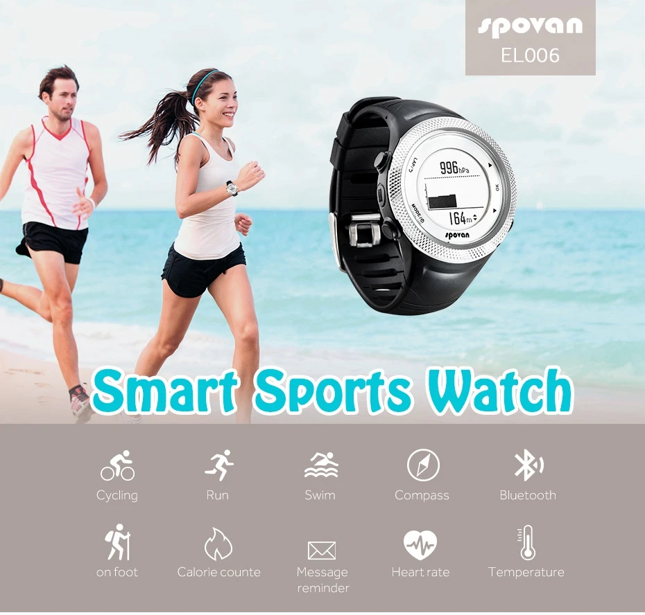 Spovan GL006 спортивные цифровые часы gps навигация монитор сердечного ритма+ Bluetooth 4,0 нагрудный ремешок 3D фитнес для мужчин и женщин наручные часы