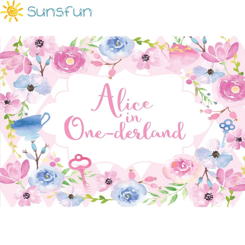 Sunsfun 7x5 футов фон для фотосъемки новорожденных с цветами фон для фотосъемки на заказ с изображением Алисы в стране чудес 220x150 см