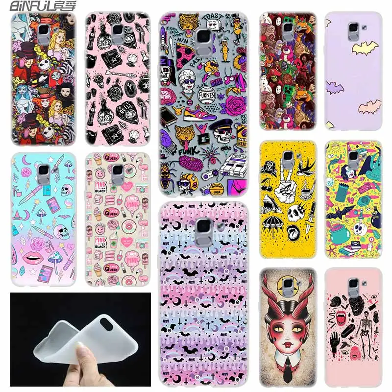 Мягкий чехол из ТПУ для Samsung Galaxy J6 J8 J5 J7 J4 Core Plus 2018 2016 2017 EU Prime Pro Ace Girly Pastel Witch
