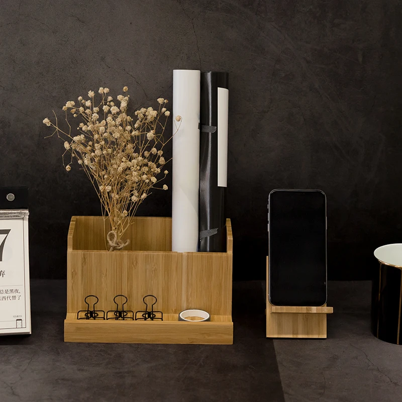 Держатель пера Bamboo творчески многофункциональный настольные украшения офиса