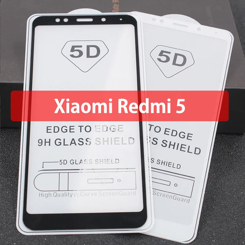 5D полное клеевое Покрытие Закаленное стекло для Xiaomi Redmi 5 Plus Защитная пленка