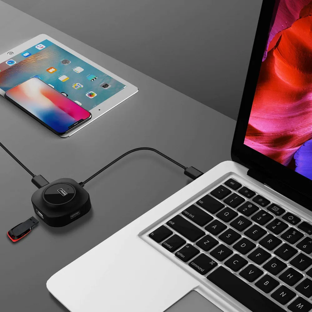 4 портовый концентратор USB 2 0 Zeadow с интерфейсом Micro для Mac Windows Linux ноутбуков