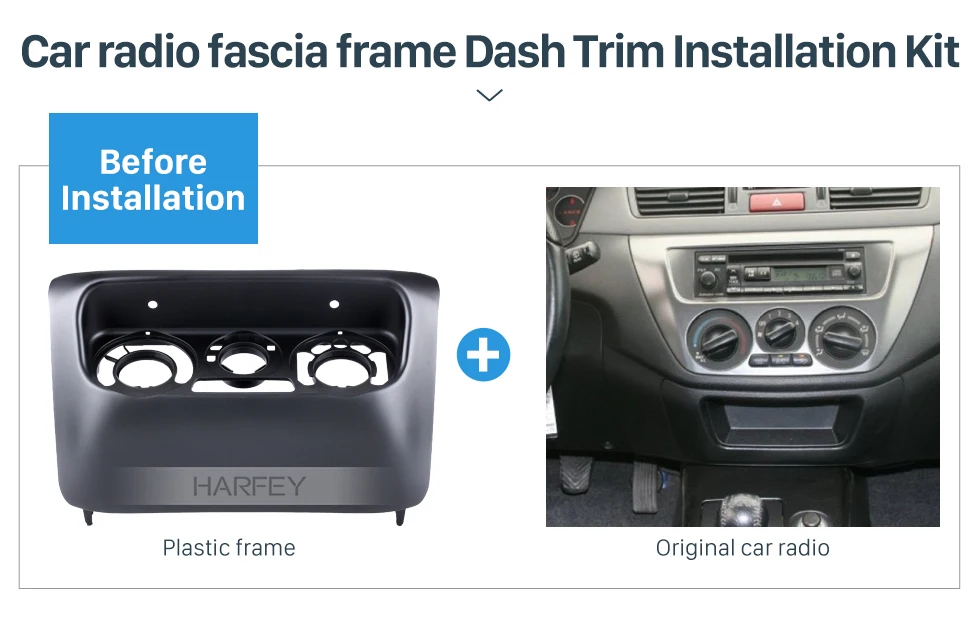 Harfey 2 Din 178*100 мм Автомобильная Радио приборная панель Рамка для 2006 Mitsubishi Lancer IX AC контрольные принадлежности в тире