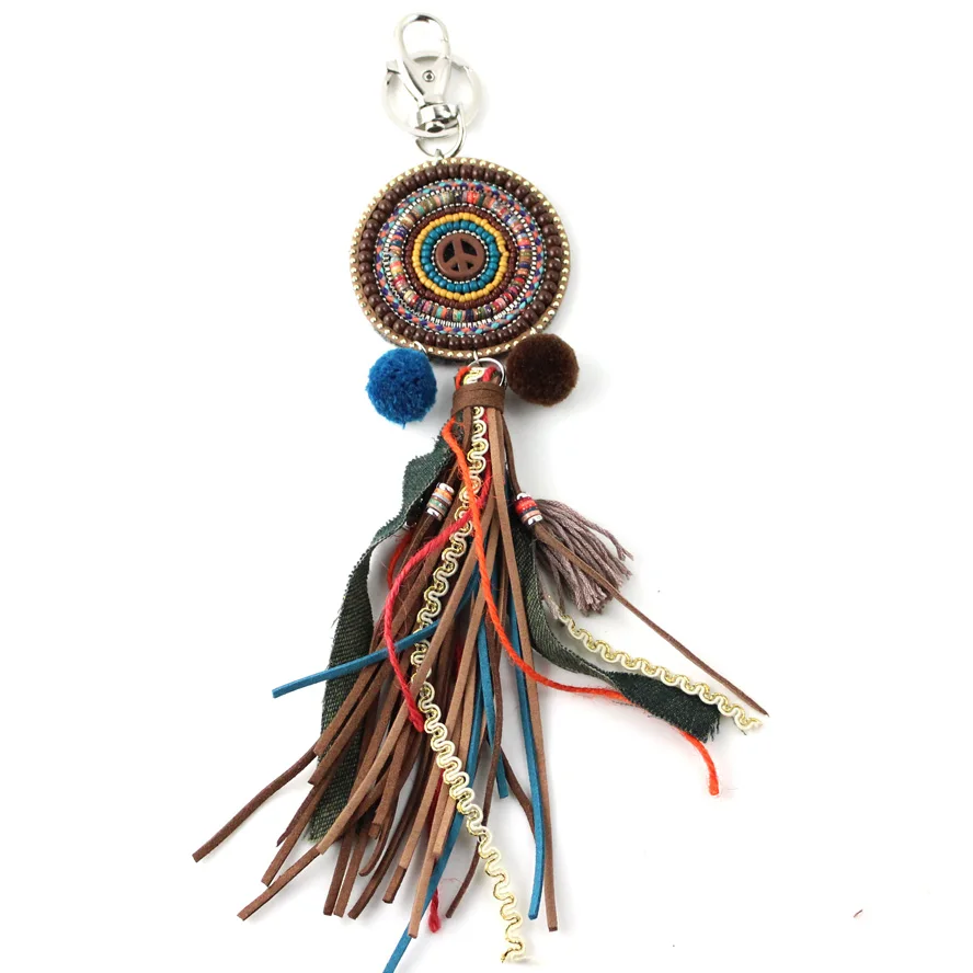 Новая мода автомобиль брелки ремешки Ключи брелок Finders кожа кисточкой большой