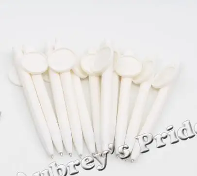 50PCs White 50 шт. шариковая ручка белого, синего, розового, оранжевого, зеленого цвета без кнопки, материалы для поставки " 25 мм, профессиональный производитель значков - Цвет: 50PCs White