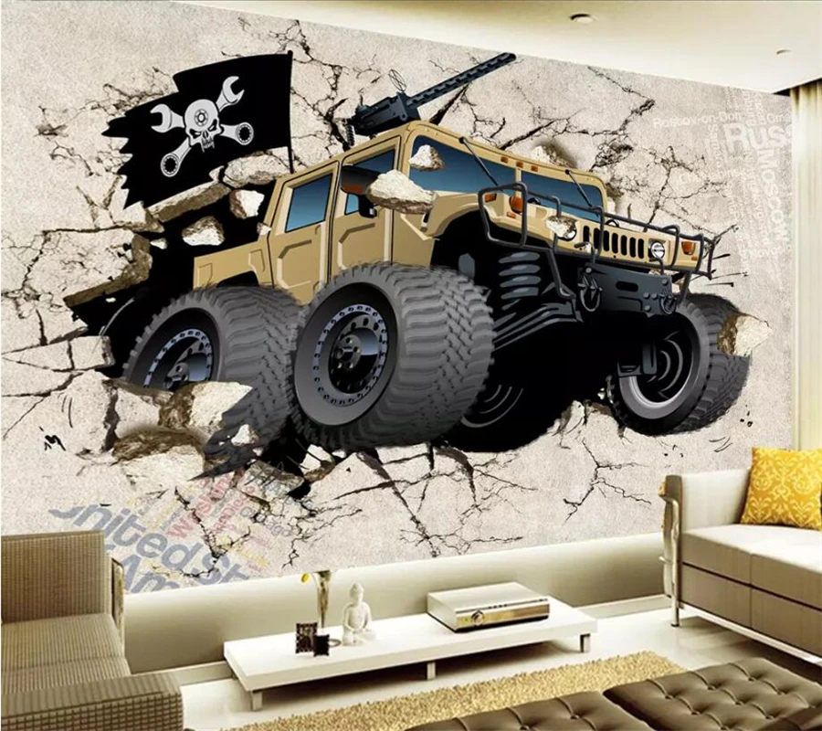 Beibehang пользовательские обои для автомобиля сломанная стена 3D Роспись