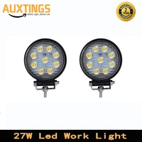 2x27w round led work light ip 67 work lamp 12v 24v spot flood beam driving lights for 4x4 offroad atv truck tractor motorcycle