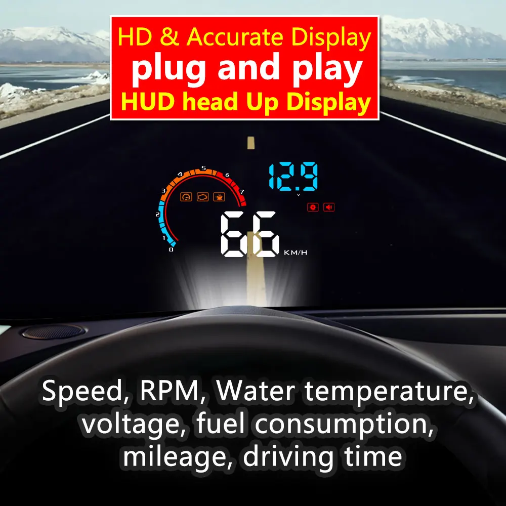 RMLKS A8 5 &quotавтомобиль OBD2 II EUOBD Автомобиль HUD Дисплей км/ч MPH Превышение скорости