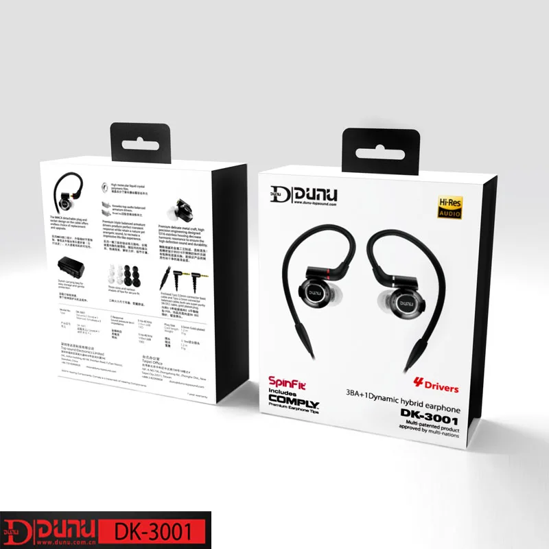 Dunu dk-3001 dk3001 4 драйверы (3ba + 1 Динамическая) гибридный Наушники | Электроника