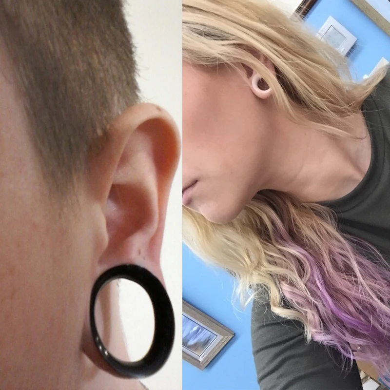 Тонкие и гибкие силиконовые ушные вкладыши 6-20 мм унисекс 1 пара | Украшения