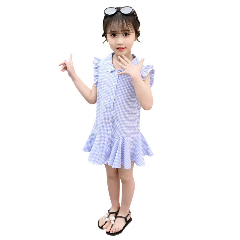 Мода 2020 клетчатые рубашки в стиле платья для школьниц новые синие блузки топ