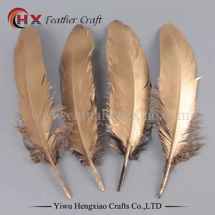 Лидер продаж 10 шт. черный с золотом Цвет Goose/утиные перья 15-20 см/6-8 дюймов украшение