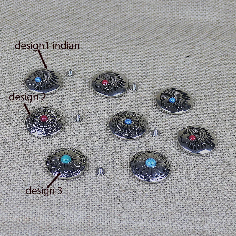 

Dia 30mm beautiful leather wallet craft caibu button rivet with screws spike and studs 10pcs/lot